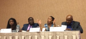 A panel at a charter school conferences discusses diversity and community involvement.
