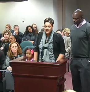 Nina and Demetrius Cherry testify before the Florida House Choice and Innovation Subcommittee.